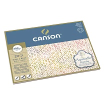 Блок для акварели Canson Aquarelle, склеенный, среднее зерно, 60% хлопок, 300 гр/м2, 20 листов