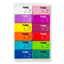 Набор глины полимерной для лепки Fimo Soft Бриллиантовые цвета, запекаемая, 12 цветов