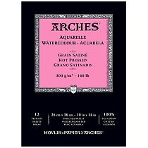 Альбом для акварели Arches, мелкое зерно, склеенный, 300 гр/м2, 26 x 36 см, 12 листов