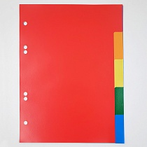 Разделитель листов А5 пластиковый цветной Quantus, 5 разделов, 120 мкм, 5 листов