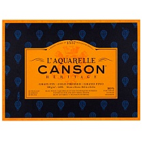 Блок бумаги для акварели Canson Heritage, склеенный, 100% хлопок, 300 гр/м2, 26 x 36 см, 20 листов