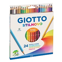 Набор карандашей цветных Giotto Stilnovo, шестигранные, 3.3 мм, 24 цвета, картонная упаковка
