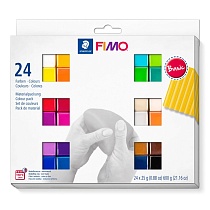 Набор глины полимерной для лепки Fimo Soft Базовые цвета, запекаемая, 24 цвета