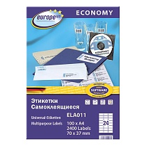 Этикетки самоклеящиеся Avery Zweckform Европа-100, белые, 70 x 37.1мм, 24 шт. на листе, 100 листов