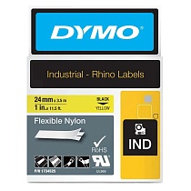 Картридж c нейлоновой лентой для принтеров Dymo Rhino, черный шрифт, 3.5 м x 24 мм