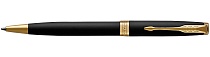 Ручка шариковая Parker Sonnet Matt Black GT, толщина линии M, палладий (S0818000)
