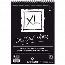 Альбом Canson XL Black, для графики, на пружине, 40 листов, 150 гр/м2, черный