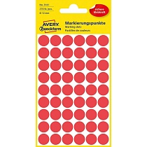 Этикетки-точки самоклеящиеся Avery Zweckform, круглые, d-12 мм, 54 штуки на листе, 5 листов