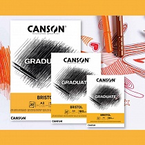 Альбом Canson Graduate Bristol, для смешанных техник, склеенный, 180 гр/м2, 20 листов, белый