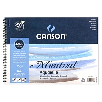 Альбом для акварели Canson Montval, среднее зерно, на пружине, 300 гр/м2, 12 листов
