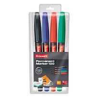 Набор маркеров перманентных Luxor 100, пулевидный наконечник, 1-2 мм, 4 цвета