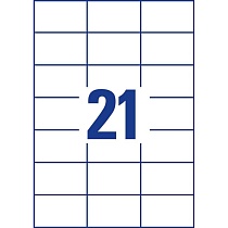 Этикетки самоклеящиеся Avery Zweckform, белые, 70 x 42.3 мм, 21 штука на листе, 100 листов