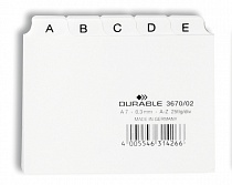 Карточки Durable, для картотеки, A7, с табуляторами и ярлыками A-Z, 25 штук
