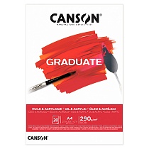 Альбом для масла и акрила Canson Graduate, среднее зерно, склеенный, 290 гр/м2, 20 листов