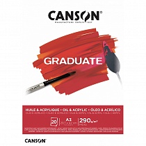 Бумага Canson Graduate, для масла и акрила, 290 гр/м2, склейка, А4, 20 листов