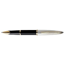 Ручка-роллер Waterman Carene Deluxe Black GT, толщина линии F, позолота 23К, серебро