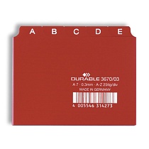 Карточки для картотеки Durable, A7, с табуляторами и ярлыками A-Z, 25 штук