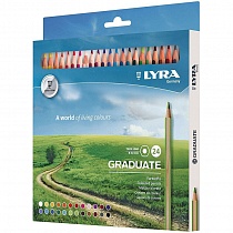 Набор карандашей цветных Lyra, шестигранные, 3.8 мм, 24 цвета, картонная коробка