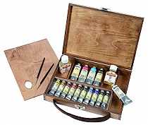 Набор масляных красок Maimeri Artisti в деревянном кейсе, 25 х 35 см