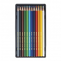 Набор карандашей цветных Carandache Fancolor Aquarellе, 2.8 мм, 12 цветов, металлическая коробка
