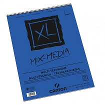 Альбом для смешанных техник Canson XL Mix-Media, среднее зерно, на пружине, 300 гр/м2, А2, 15 листов