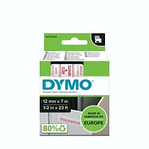 Картридж с виниловой лентой D1 для принтеров Dymo Label Manager, пластик, красный шрифт, 12 мм х 7 м