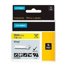 Картридж c виниловой лентой для принтеров Dymo Rhino, черный шрифт, 5.5 м x 24 мм