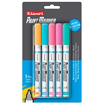 Набор маркеров глянцевых лаковых Luxor Paint, круглый наконечник, 1 мм, 5 цветов