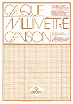 Калька миллиметровая Canson, 70 гр/м2, А3, 50 листов, оранжевый