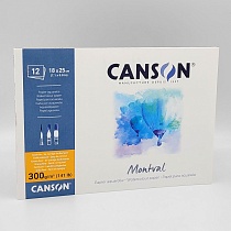 Альбом для акварели Canson Montval, среднее зерно, склеенный, 300 гр/м2, 12 листов