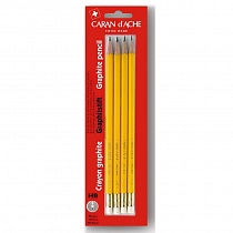 Набор карандашей графитовых Carandache Сrayon Graphite, HB, с ластиком, блистер