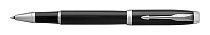 Ручка-роллер Parker IM Metal Black CT, толщина линии F, хром (S0856350)