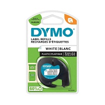 Картридж с прочной лентой для принтера Dymo LetraTag, пластик, черный шрифт, 12 мм х 4 м, блистер