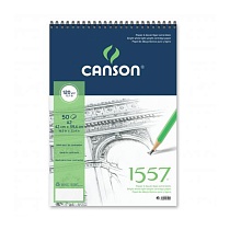 Альбом для графики Canson 1557, мелкое зерно, на пружине, 120 гр/м2, 50 листов