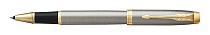 Ручка-роллер Parker IM Metal Core Brushed Metal GT, толщина линии F, позолота (S0856400)
