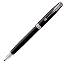 Ручка шариковая Parker Sonnet Lacquer Black CT, толщина линии М, палладий (S0808830)