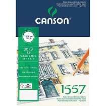 Альбом для графики Canson 1557, мелкое зерно, склеенный, 180 гр/м2, 30 листов