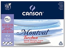 Альбом для акварели Canson Montval, снежное зерно, склеенный, 270 гр/м2, 12 листов