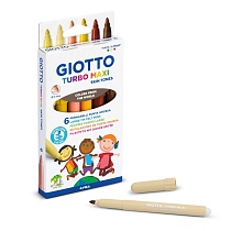 Набор фломастеров цветных Giotto Turbo Maxi Skin Tones, 6 цветов