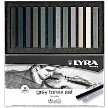 Набор мелков пастельных Lyra Polycrayons Soft, 12 цветов, в серых тонах