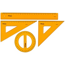 Набор чертежный Aristo, 2 угольника 45° и 60°, линейка 30 см, транспортир круглый 360°, 12 см