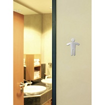 Табличка Туалет мужской Durable, 120 x 90 мм, матированная сталь