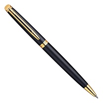 Ручка шариковая Waterman Hemisphere Matte Black GT, толщина линии M, позолота 23К