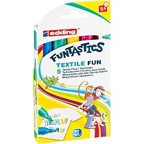 Набор маркеров по ткани edding 17 Funtastics, для детей, до 60 С°, 2-3 мм, 5 цветов