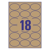Этикетки из крафт-бумаги Avery Zweckform, овальные, 63.5 х 42.3 мм, 18 штук на листе, 25 листов