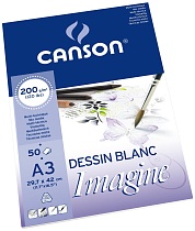 Альбом для графики Canson Imagine, мелкое зерно, склеенный, 200 гр/м2, 50 листов