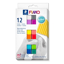 Набор глины полимерной для лепки Fimo Soft Бриллиантовые цвета, запекаемая, 12 цветов