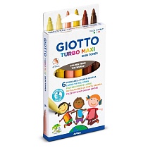Набор фломастеров цветных Giotto Turbo Maxi Skin Tones, 6 цветов