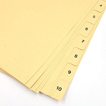 Разделитель листов А4 бумажный цифровой Quantus, 1-10, 100 г, 10 листов