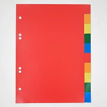 Разделитель листов А5 пластиковый цветной Quantus, 10 разделов, 120 мкм, 10 листов